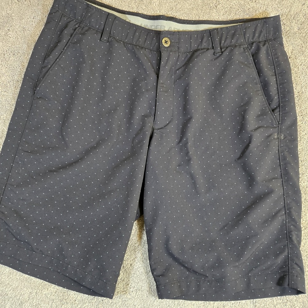 Under Armour Heatgear Loose Men's Black Polka Dot Golf Shorts Size 38
